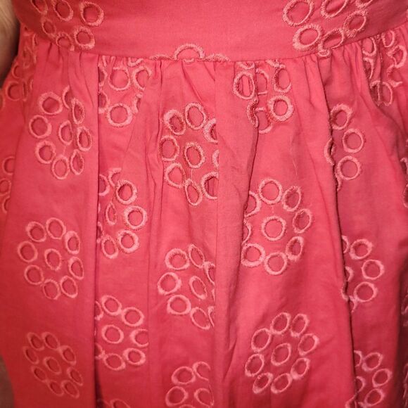 TIBI RED EYELET strapless Casual Dress Final Discount - Picture 3 of 5